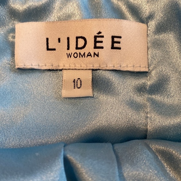 L’ide’e Pleated Gown Light Blue Size 10 in Like New Condition - Picture 8 of 11